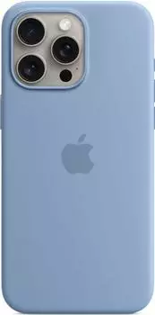 Apple Silikon Case mit MagSafe (iPhone 15 Pro Max) Winterblau