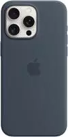 Apple Silicon Case MagSafe Backcover Apple iPhone 15 Pro Max Sturmblau Induktives