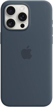 Apple Silikon Case mit MagSafe (iPhone 15 Pro Max) Sturmblau