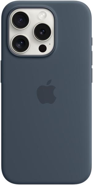 Apple Silikon Case mit MagSafe (iPhone 15 Pro) Sturmblau