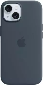 Apple Silikon Case mit MagSafe (iPhone 15) Sturmblau