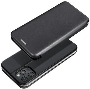 Cofi Elegante Buch-Tasche Hülle Leder Optik Elegance Wallet Book-Style Schale kompatibel mit iPhone X Schwarz