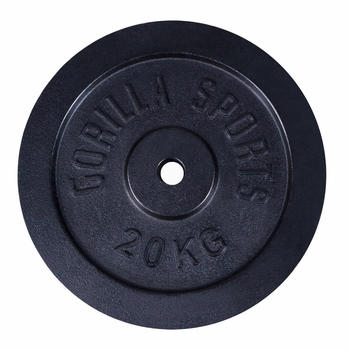 Gorilla Sports Hantelscheiben Gusseisen 30 mm black 20 kg