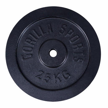 Gorilla Sports Hantelscheiben Gusseisen 30 mm black 25 kg