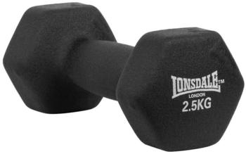 Lonsdale Fitness Weights Neoprene Coated Dumbbell 2.5kg 1 Unit Schwarz 2.5 kg (112001-1000-2.5kg)