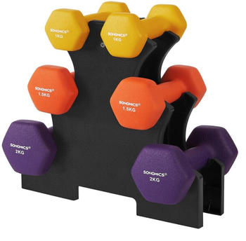 Songmics Hexagon Hantelset 2 x 1 kg, 2 x 1,5 kg, 2 x 2 kg