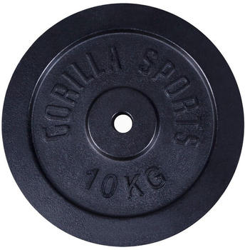 Gorilla Sports Hantelscheiben Gusseisen 30 mm black 10 kg