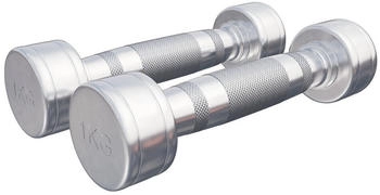 Gorilla Sports Kurzhantel Chrom 2 kg - 2 x 1 kg