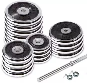 Sport-Thieme Chrom-Langhantel-Set 100 kg