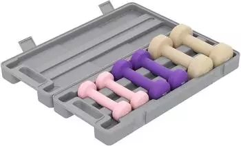 HomCom Kurzhantel 6er Set aus Stahl mit Koffer rot/gelb/grün