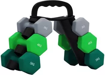 Sport Now Kurzhantel-Set 2 x 3kg, 2 x 4kg, 2 x 5kg (A91-360V02MX) grün