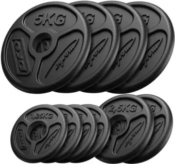 Marbo Sport Hantelscheiben 30 kg (MW-4x5KG_2x2,5KG_4x1,25KG-OLI) grau