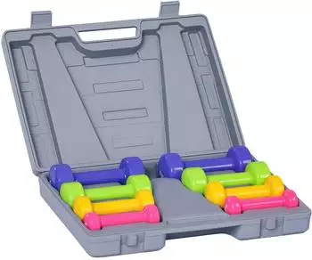 HomCom Kurzhantel-Set 0,5 kg/1 kg/1,5 kg/2 kg (A91-077) grau