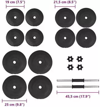 vidaXL Kurzhantel-Set 40 kg (3145016) braun
