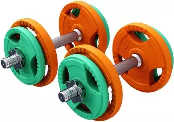 Gorilla Sports Kurzhantel-Set 20kg 4x1,25kg / 4x2,5kg (100756-00009-0025) orange