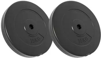 vidaXL Hantelscheiben 2 Stk. 30kg Zement, schwarz (93598)