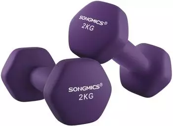 Songmics Kurzhanteln 2er-Set Vinyl hexagonal 2x2kg (SYL64PL)