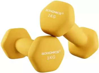 Songmics Kurzhanteln 2er-Set 2x1kg Neopren, gelb (SYL62YL)