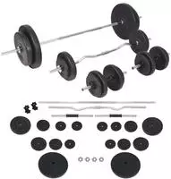 vidaXL Langhantel- und Kurzhantelset 90 kg