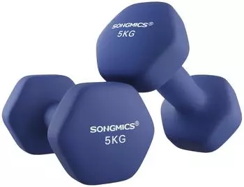 Songmics Kurzhanteln 2er-Set Neopren-Beschichtung hexagonal 2x5kg