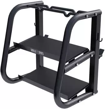 Gorilla Sports Hantelständer multifunktional, Stahl, schwarz, bis 300kg (101313-00019-0001)