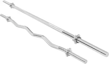 Gorilla Sports Hantelstangen-Set Langhantelstange 170cm & SZ-Curlstange 120cm, 30mm, verchromt (100703-00004-0001)