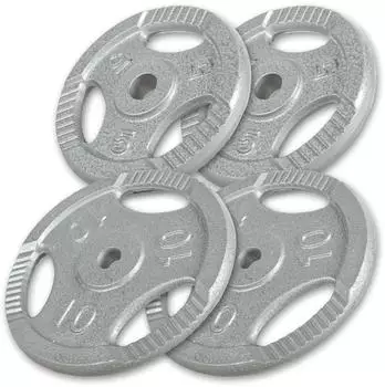 Gorilla Sports Hantelscheiben Tri-Grip, Gusseisen, 30mm (100138-00003-0115)