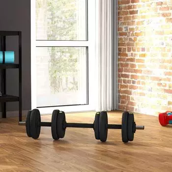 Sport Now 2-in-1 Hantel-Set, verstellbar 15kg, 8 Hantelscheiben, schwarz
