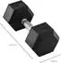 HomCom Hexagon Kurzhantel 12,5kg, gerändelt, Gummi/Metall