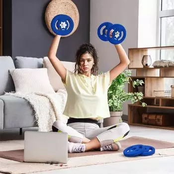 Sport Now Hantelscheiben 2er-Set 2x5kg, Ø30mm Bohrung, blau