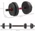 HomCom 2-in-1 Hantel-Set verstellbar, Kurzhantel & Langhantel, 15kg