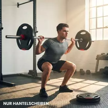 Sport Now 4er-Set Hantelscheiben 2x5kg, Ø25mm Bohrung, schwarz