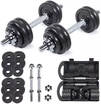 Sportinator "Machine" Kurzhantel-Set 15kg mit Koffer, Gusseisen & Stahl