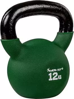 Movit Kettlebell PRO Gusseisen mit Neoprenbeschichtung 12kg gr&uuml;n (20040557)
