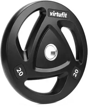 virtufit Olympische Hantelscheibe Gummi 15kg, schwarz (VF02064-15)