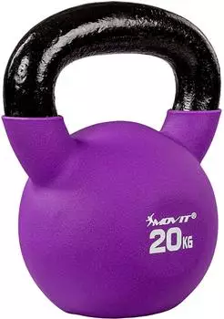 Movit Kettlebell PRO Gusseisen mit Neoprenbeschichtung 20kg, violett (20040561)