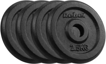 Rebel Gusseisen-Gewichtsscheiben-Set Classic 4x2,5kg, Bohrung 31mm (RBA-2127)