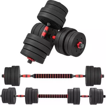 HomCom 2-in-1 Hantelset, verstellbar, 30kg