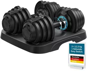 Skandika Paino verstellbares Hantelset, 2x 1,5-12,5kg, 11 Stufen (SF-6020)