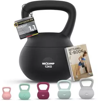 Neolymp Soft Kettlebell 12kg, schwarz, Eisensandf&uuml;llung (NEOLYMP_SK210)