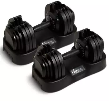KM Fit Verstellbare Kurzhantel 2er-Set 2,5-25kg, 18 Gewichtsstufen, Gusseisen