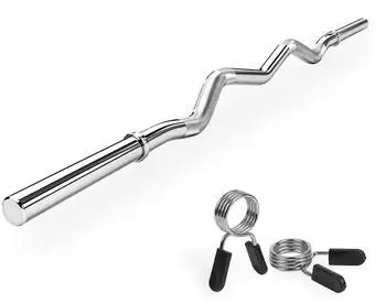 virtufit Langhantelstange mit Federverschluss 120cm, silber (VF02011)