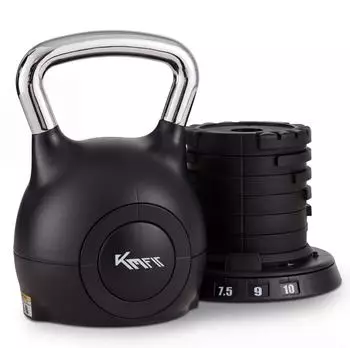 KM Fit Kettlebell verstellbar 1,5-10kg, 7 Stufen, Stahlgriff