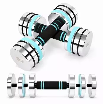 Relaxdays Kurzhanteln verstellbar bis 5kg, EPE-Griff, 2er-Set