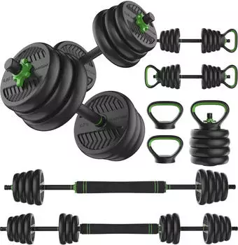 Tunturi Hantel- und Kurzhantel-Set Vinyl 28kg, Schraubverschluss 30mm