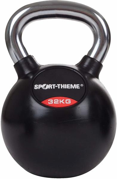 Sport-Thieme Kettlebell gummiert mit glattem Chrom-Griff 32 kg
