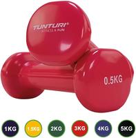Tunturi FS0037709.00001, Tunturi Kurzhanteln Vinyl - 0.5 bis 5 kg - 0,5 kg pink