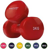 Tunturi 14TUSFU111, Tunturi Kurzhanteln Vinyl - 0.5 bis 5 kg - 3 kg rot