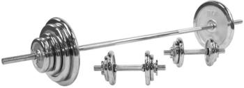 Gorilla Sports 100 kg Chrom Langhantelset
