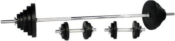 Gorilla Sports 100 kg Black Rubber Langhantelset